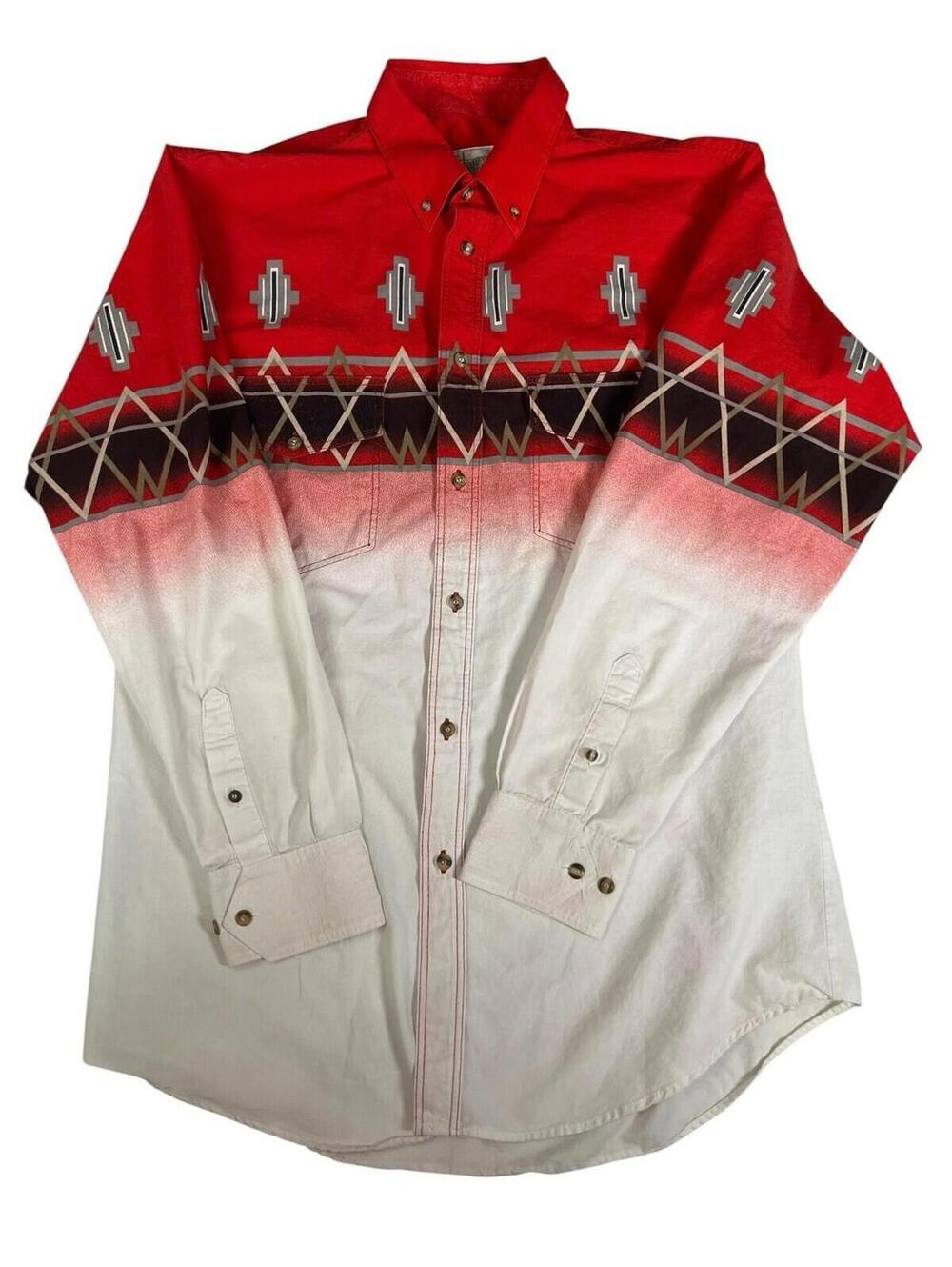 VINTAGE Express Rider Red Button Down - Picture 3 of 6